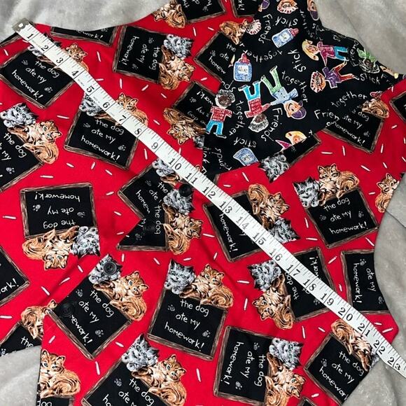 Vintage Reversible Vest Teacher Dogs Cats - Picture 5 of 8